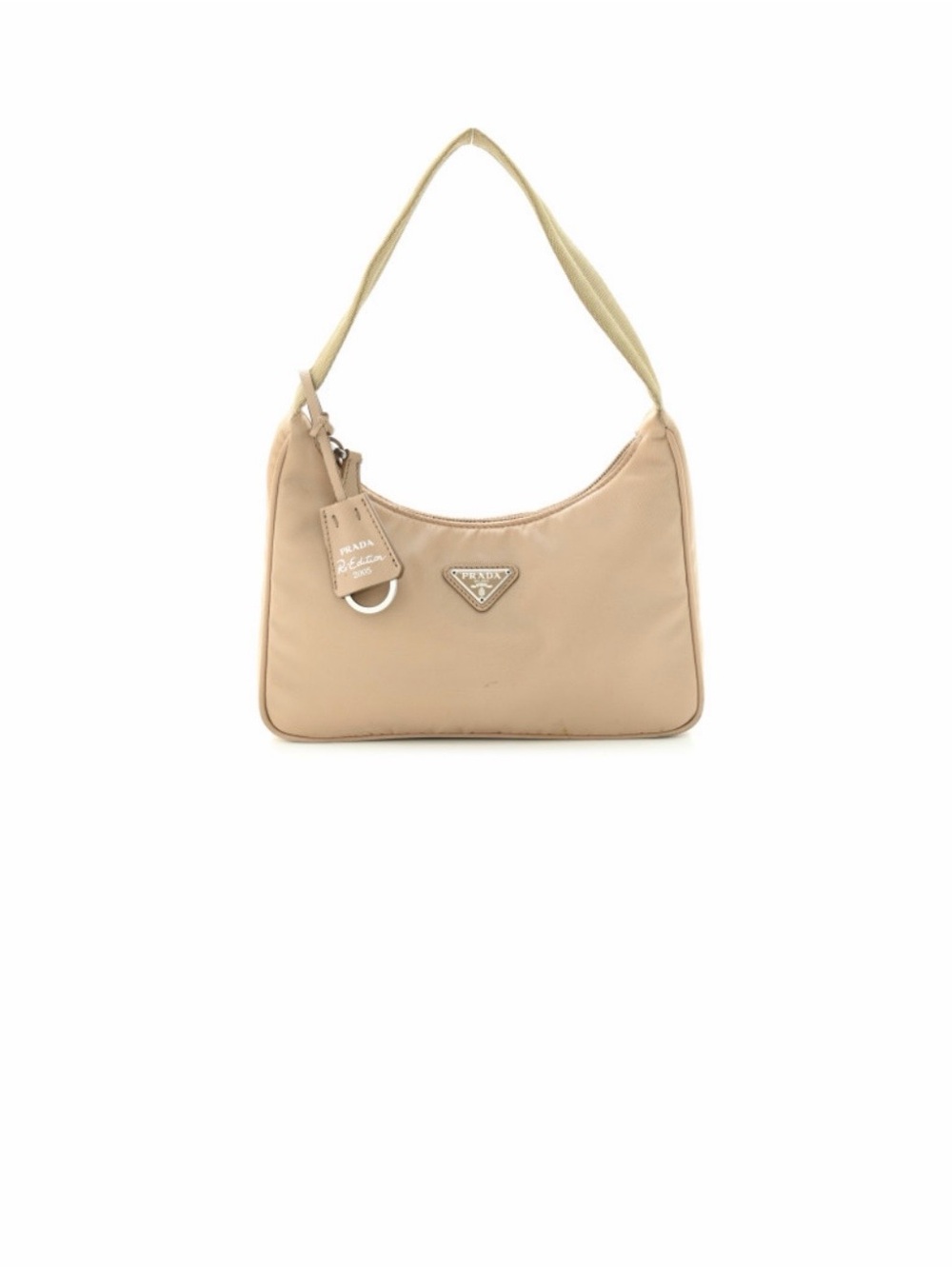Prada tessuto nylon mini re-edition 2005 bag in “ Desert Beige”